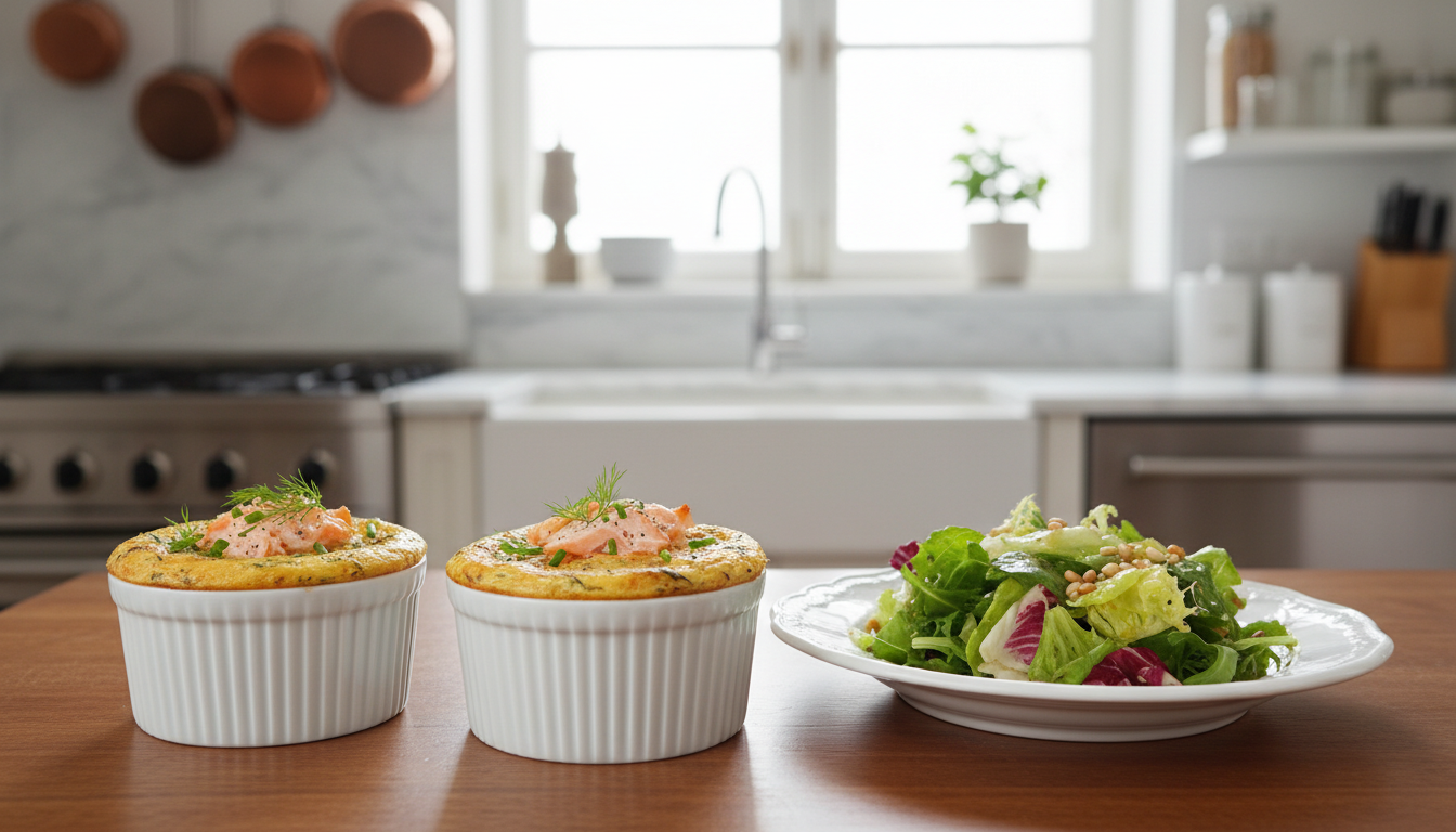 découvrez notre recette de clafoutis aérien au saumon, sublimé par des poivrons croquants et des champignons savoureux, pour un repas délicieusement équilibré et gourmand.