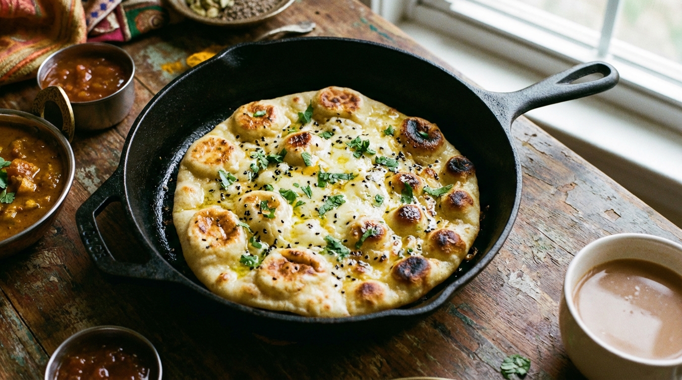 apprenez à préparer des naans au fromage délicieux et rapides grâce à notre astuce étonnante. en seulement 8 minutes, réalisez un pain indien moelleux et savoureux chez vous.