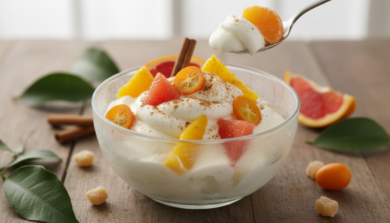 savourez notre yaourt glacé mangue-clémentine, un dessert hivernal rapide et facile à préparer en seulement 5 minutes, parfait pour des pauses gourmandes et rafraîchissantes.