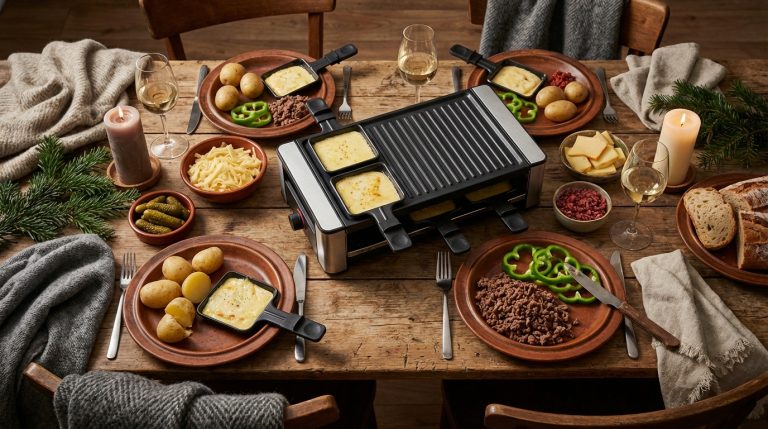 découvrez une recette originale de raclette revisitée avec du steak haché savoureux et des éclats croquants de poivron vert pour un délice fondant et plein de fraîcheur.