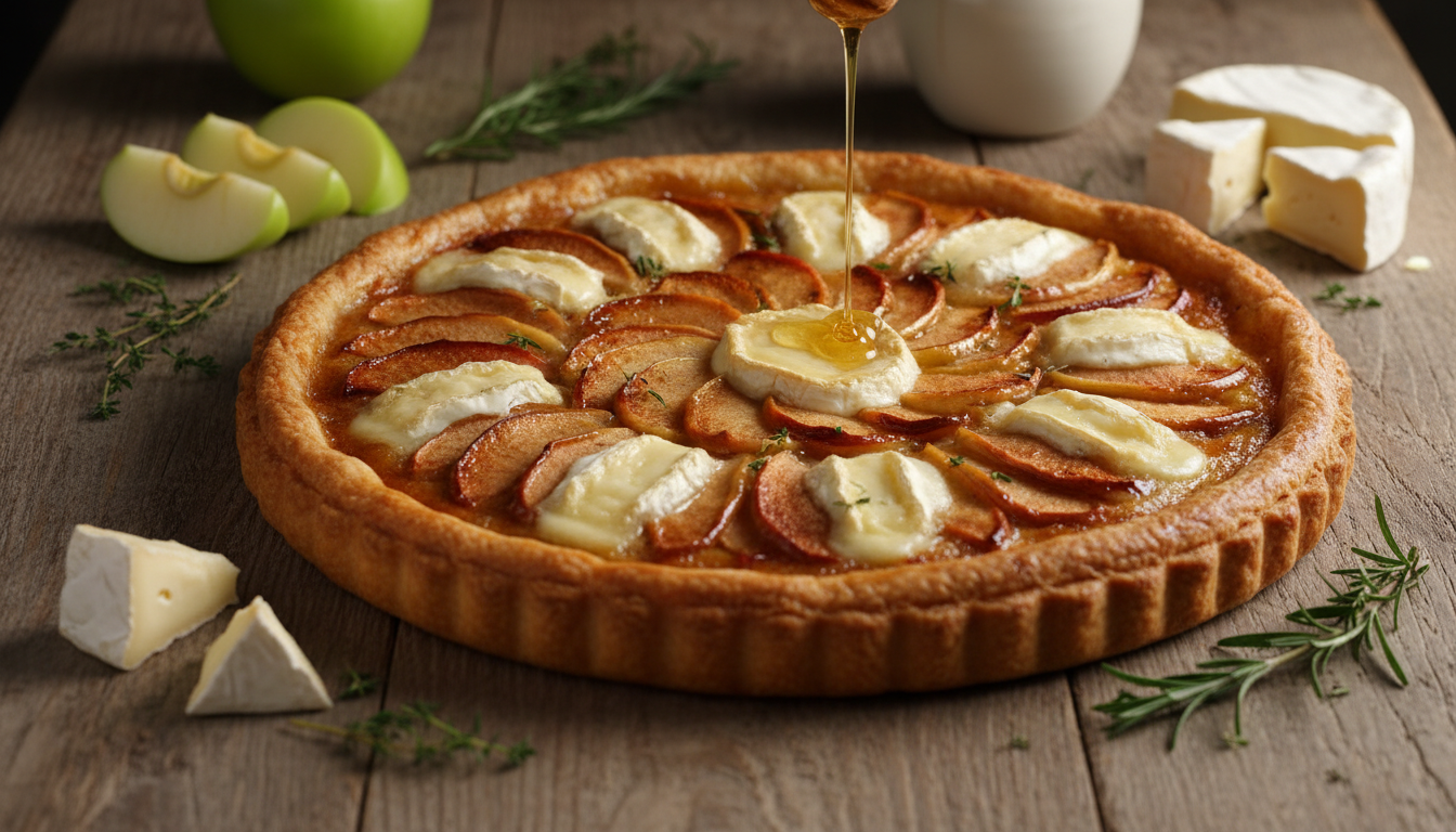 découvrez la parfaite harmonie sucré-salé avec notre recette de tarte aux pommes et au camembert, un délice à savourer sans attendre pour régaler vos papilles.