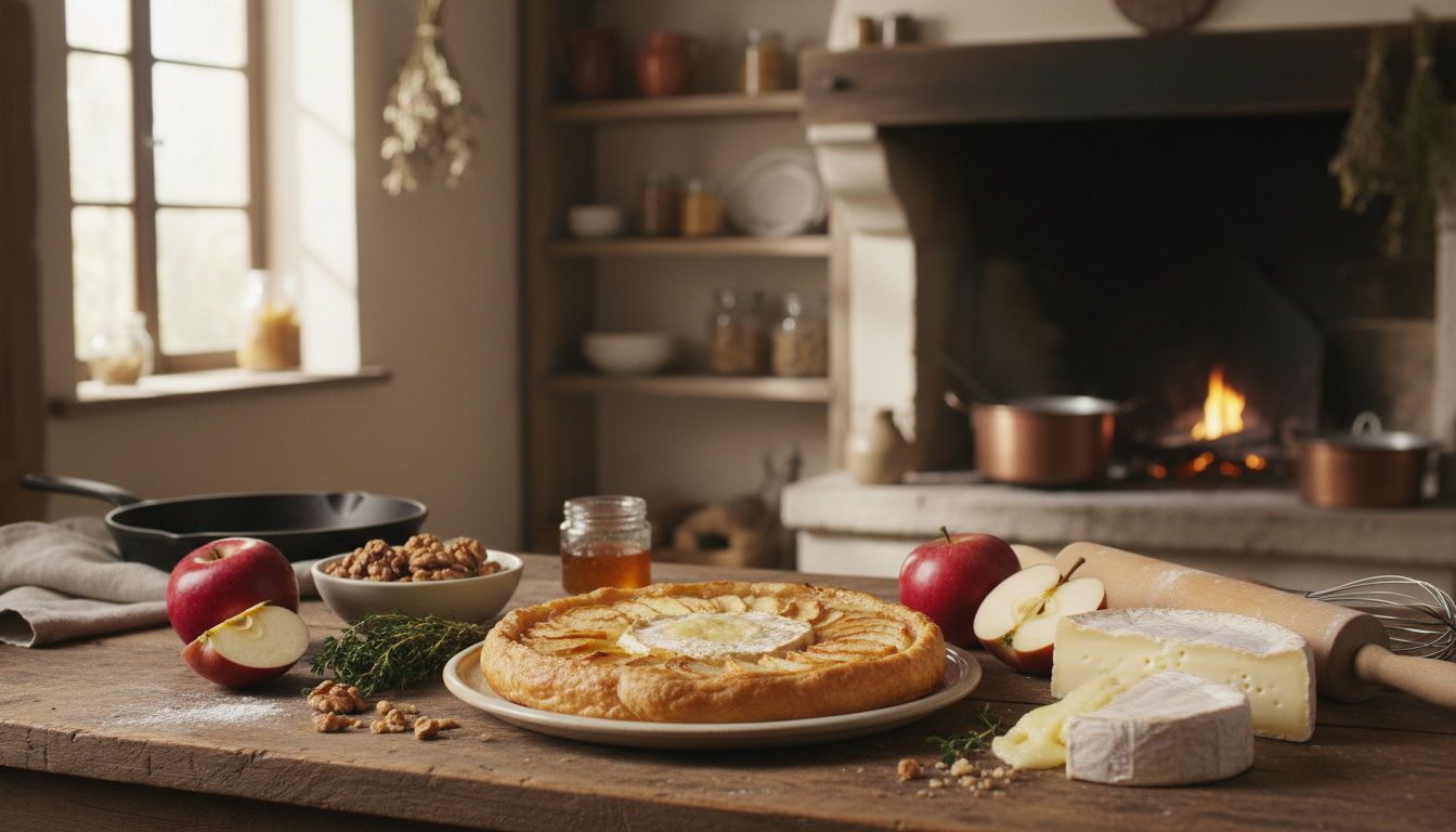 découvrez la tarte aux pommes et au camembert, une délicieuse alliance sucrée-salée à déguster sans attendre pour un moment gourmand et savoureux.