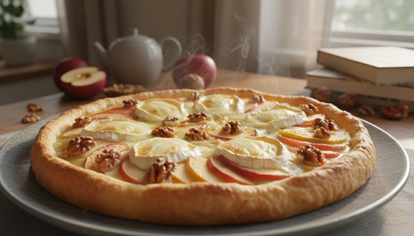 découvrez la délicieuse tarte aux pommes et au camembert, un savoureux mélange sucré-salé à déguster sans attendre pour régaler vos papilles.