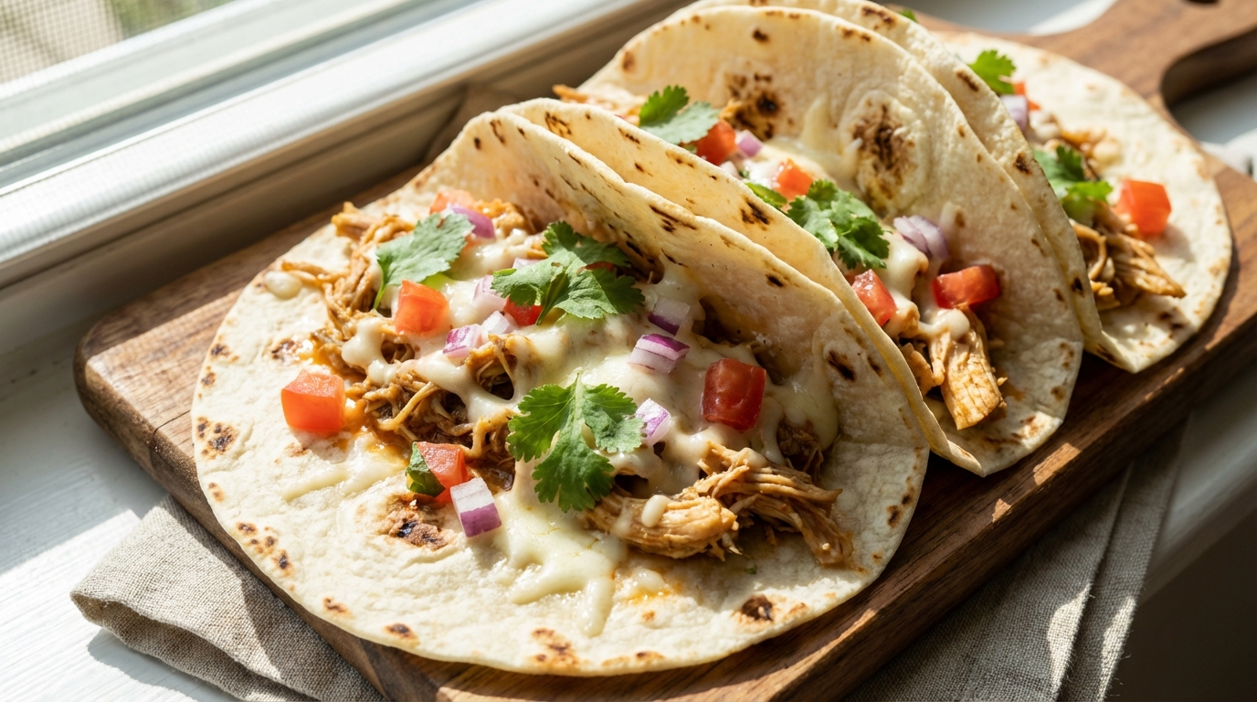 découvrez une recette gourmande de tortillas garnies au poulet tendre et au fromage frais onctueux, idéale pour un repas savoureux et facile à préparer.
