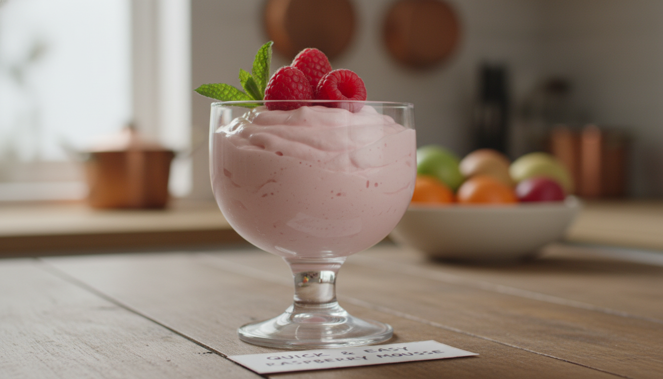 découvrez notre recette simple et rapide pour préparer une délicieuse mousse légère à la framboise, parfaite pour un dessert frais et gourmand.