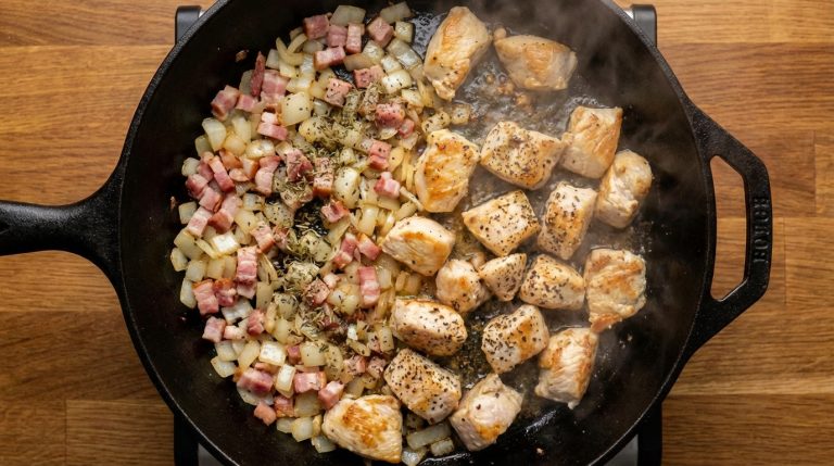découvrez une délicieuse tartiflette revisitée avec du poulet et du fromage bleu, pour une recette gourmande et originale qui séduira vos papilles.