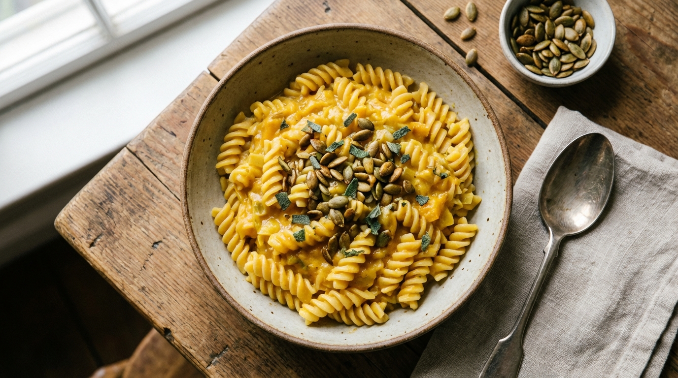 découvrez notre recette savoureuse de pâtes aux poireaux, généreusement nappées d'une sauce onctueuse à la butternut et au fromage frais, pour un plat réconfortant et gourmand.