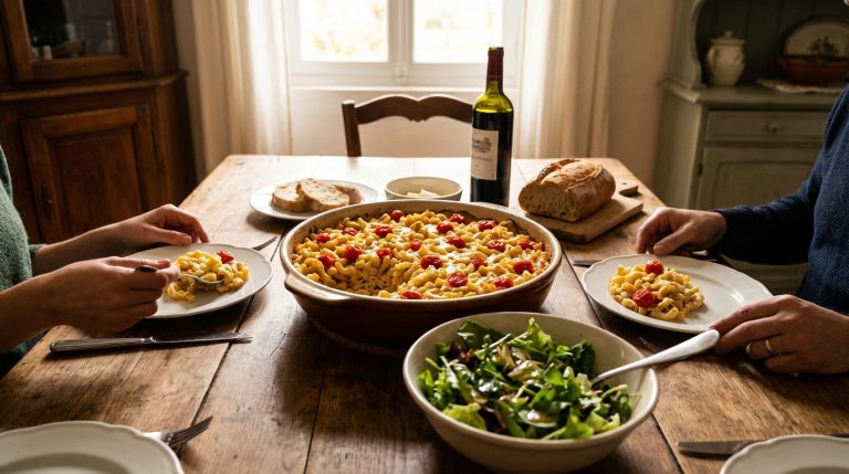 découvrez notre recette savoureuse de gratin de macaroni aux éclats de tomates cerise, un plat gourmand et facile à préparer qui ravira toute la famille.