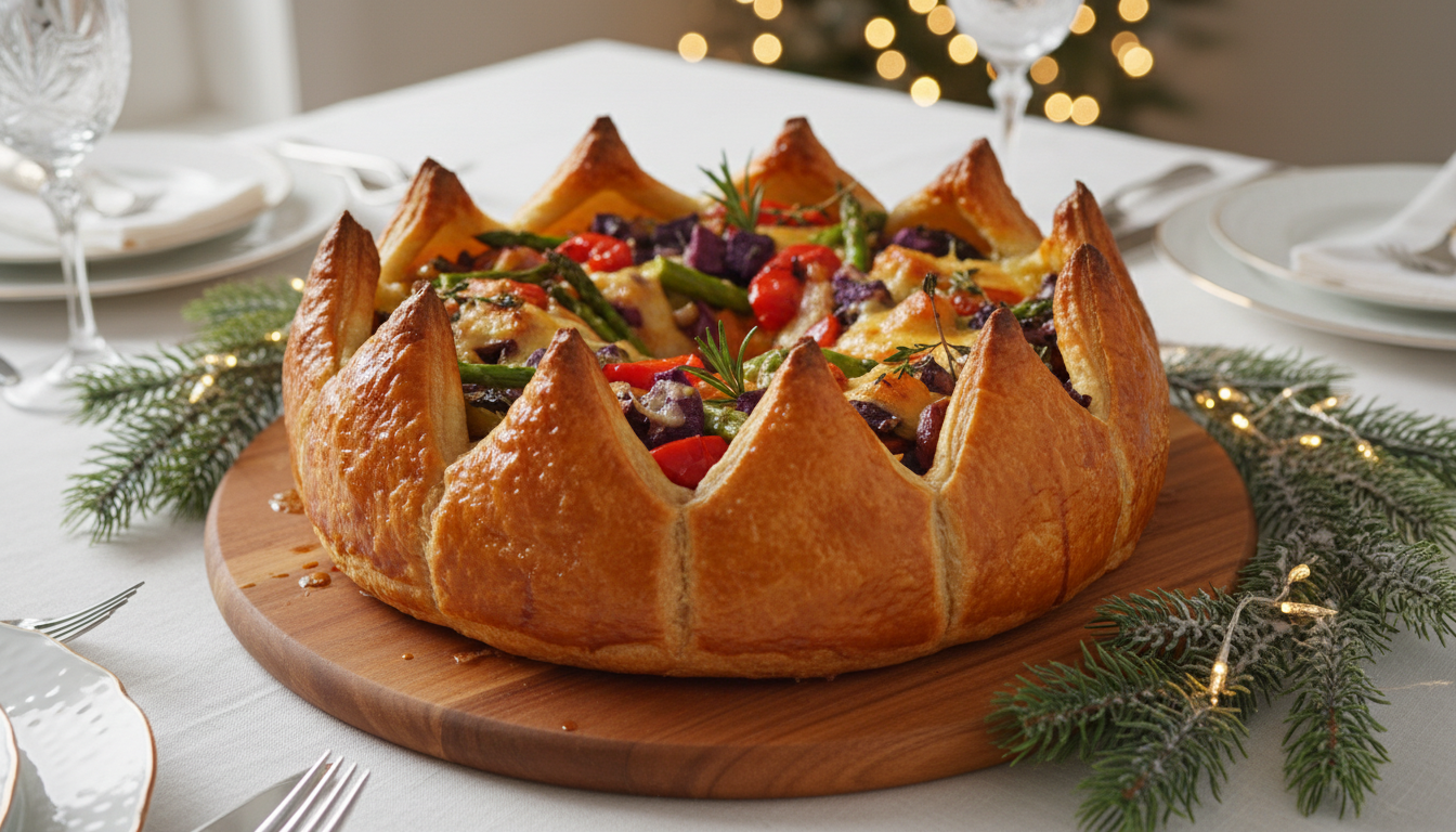 découvrez la couronne feuilletée, une alternative originale aux toasts et verrines, pour impressionner vos invités lors du réveillon avec une recette savoureuse et festive.