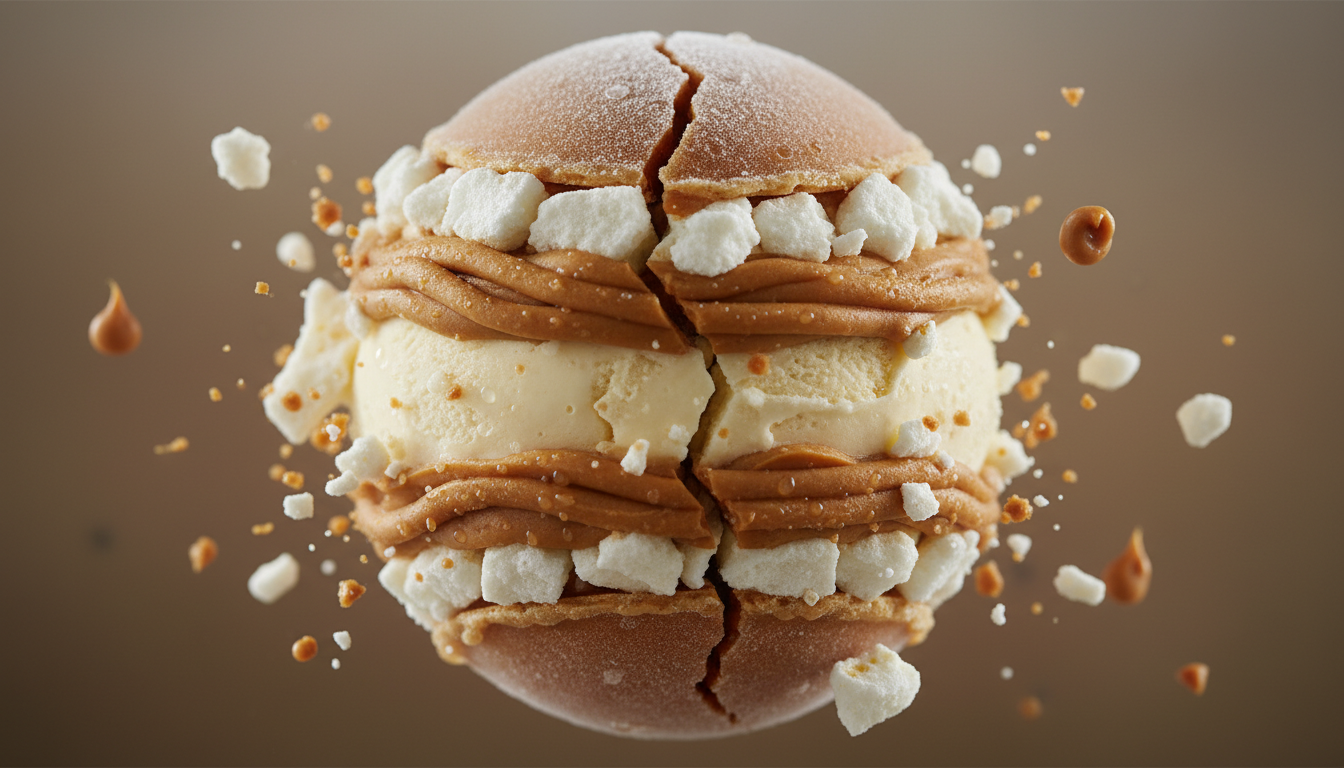 savourez une explosion gourmande avec la sphère mont-blanc glacée, un délice mêlant crème de marrons onctueuse, meringue croustillante et glace vanille fondante.