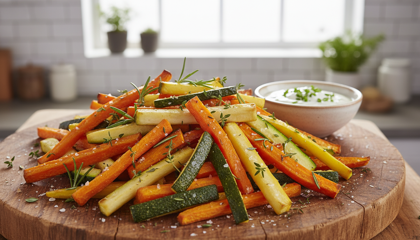 découvrez notre recette légère et gourmande de frites de légumes au four, parfaite pour une alimentation minceur savoureuse et saine à essayer sans attendre.