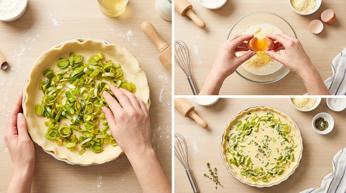 découvrez comment préparer une délicieuse tarte aux poireaux en seulement 30 minutes pour un résultat bluffant et savoureux, parfait pour tous vos repas rapides.