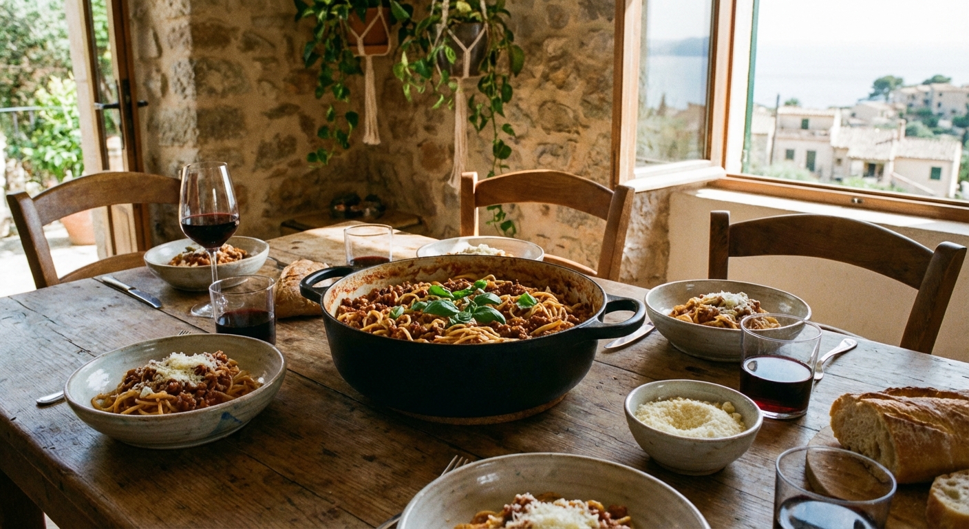 découvrez notre recette de pâtes bolognaises allégées, un plat savoureux et facile à préparer en une seule casserole pour un repas rapide et sain.
