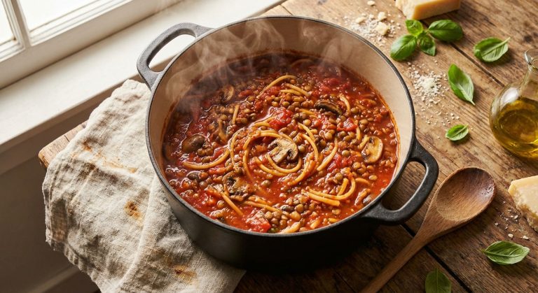 découvrez notre recette facile de pâtes bolognaises allégées, savoureuse et préparée en une seule casserole pour un repas rapide et gourmand.