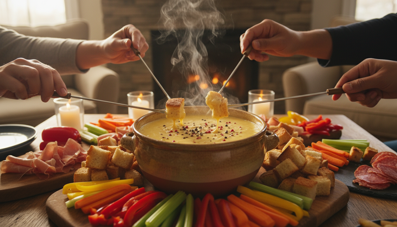 découvrez notre recette de fondue aux poivres, parfaite pour un apéritif convivial et chaleureux entre amis ou en famille.