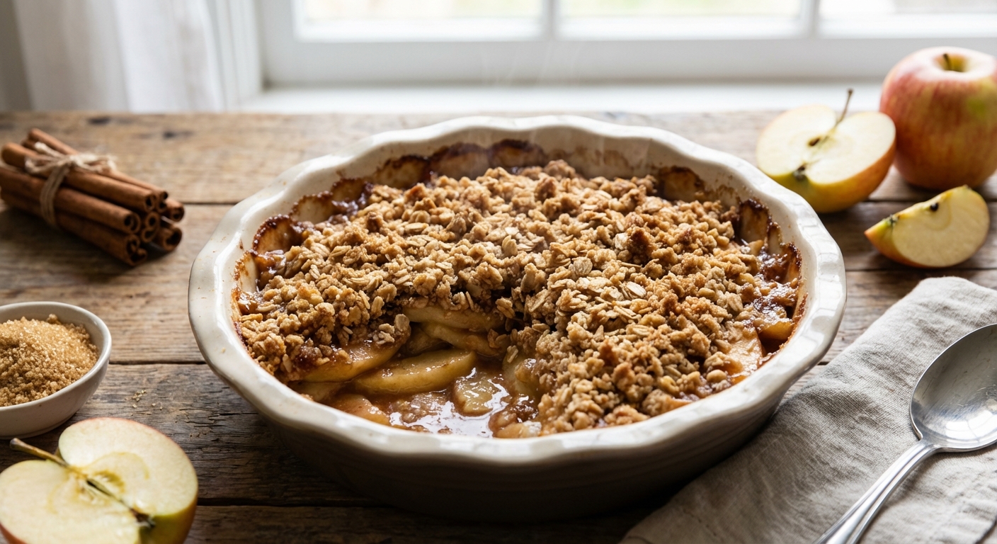 découvrez notre recette rapide de crumble pommes-cannelle, prête en seulement 10 minutes, pour un dessert gourmand qui vous ramène en enfance.