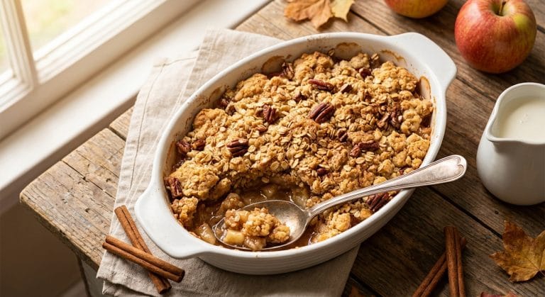 découvrez notre recette facile de crumble pommes-cannelle, prêt en seulement 10 minutes. un dessert gourmand qui vous fera redécouvrir les saveurs de votre enfance.