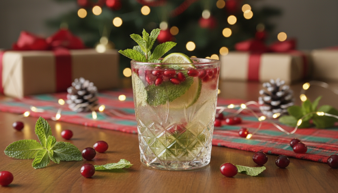 découvrez le mojito grenade aux éclats rouges et verts, une boisson festive et fruitée parfaite pour un réveillon étincelant et spectaculaire.