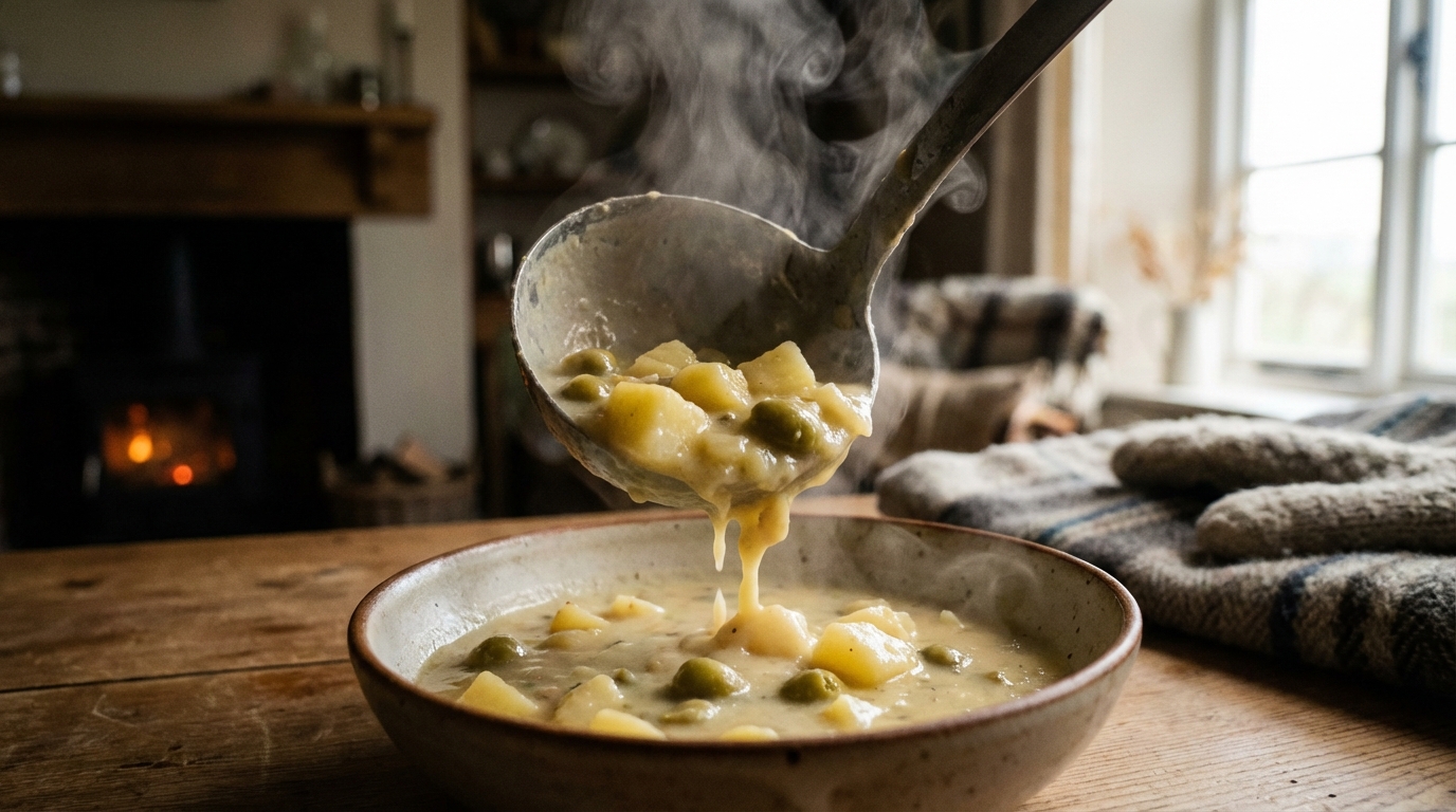 découvrez notre velouté de pommes de terre onctueux, agrémenté d'éclats d'olives vertes et d'une douceur de fromage frais, pour une recette savoureuse et réconfortante.