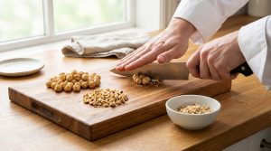 Concasser noisettes avec une assiette plate pour un broyage efficace et sans désordre