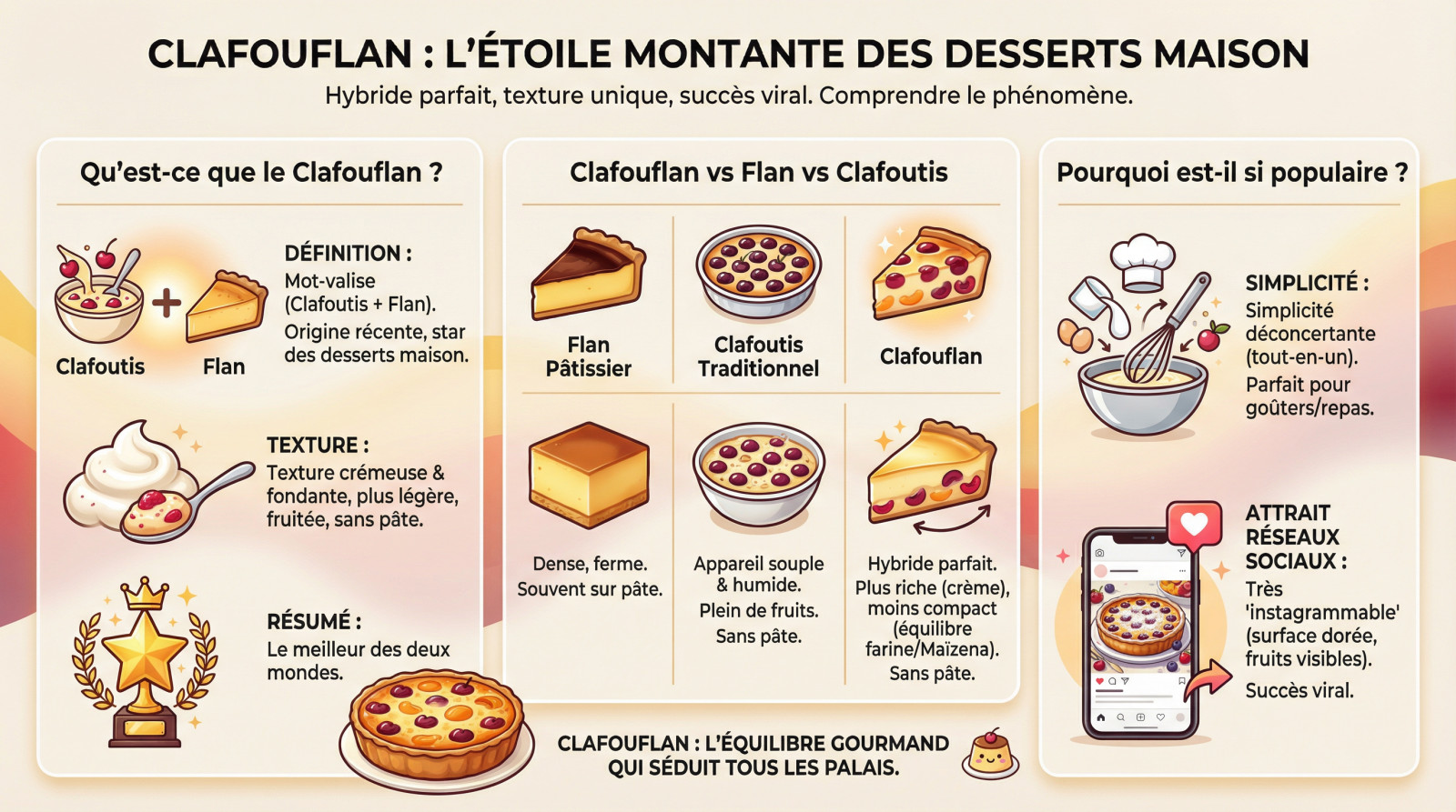 Le Clafouflan, un dessert doré et crémeux aux fruits, fusion parfaite entre le flan et le clafoutis
