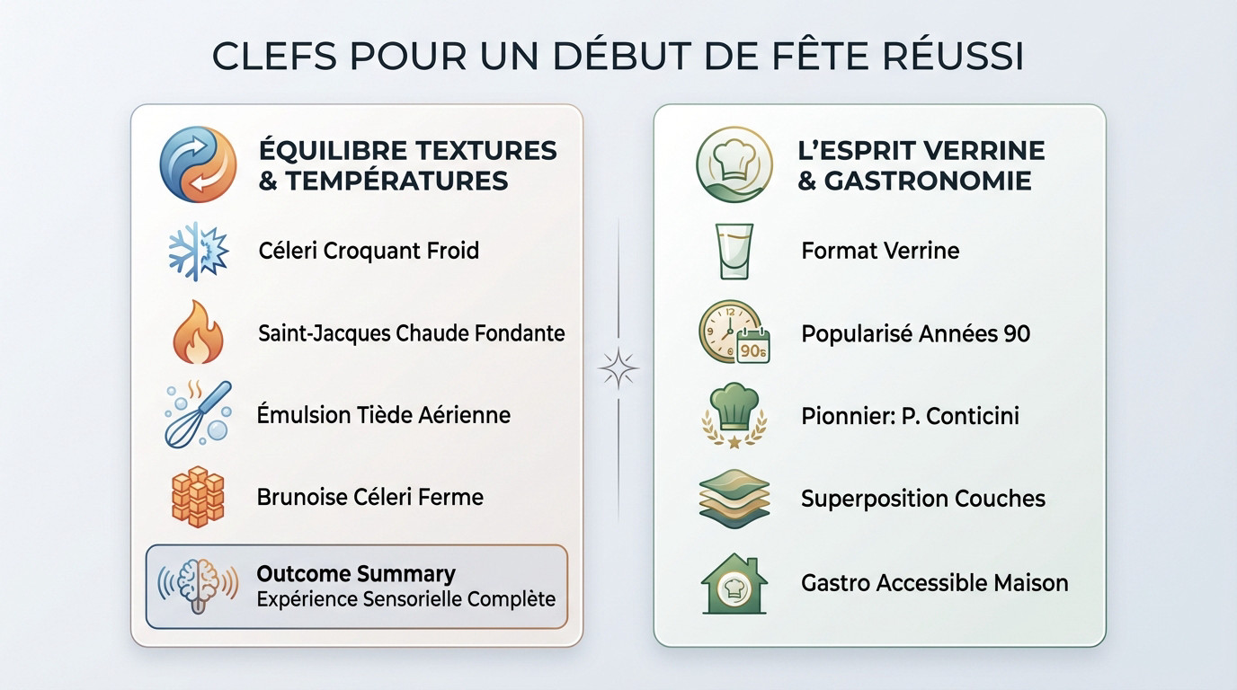 Verrine de Saint-Jacques et céleri avec émulsion homardine