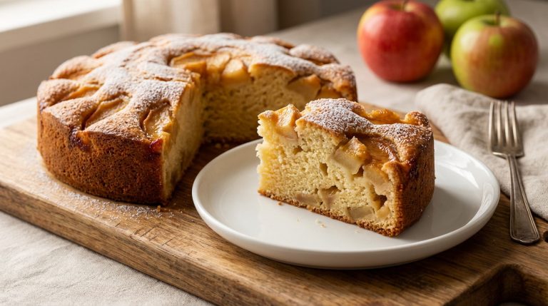Gâteau moelleux aux pommes Golden, parfait pour un dessert réconfortant
