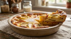 Clafoutis pommes poires facile, dessert automnal prêt à être dégusté
