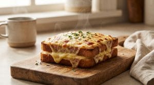 Recette croque monsieur revisité avec sauce Mornay au Comté AOP 12 mois, pain de mie croustillant