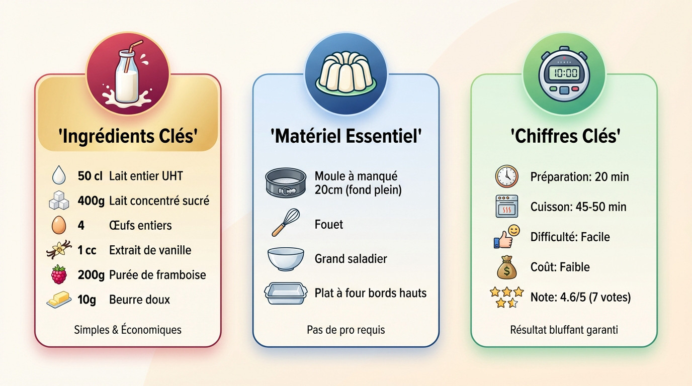 Flan pâtissier ultra fondant avec coulis de framboise surprise et texture crémeuse