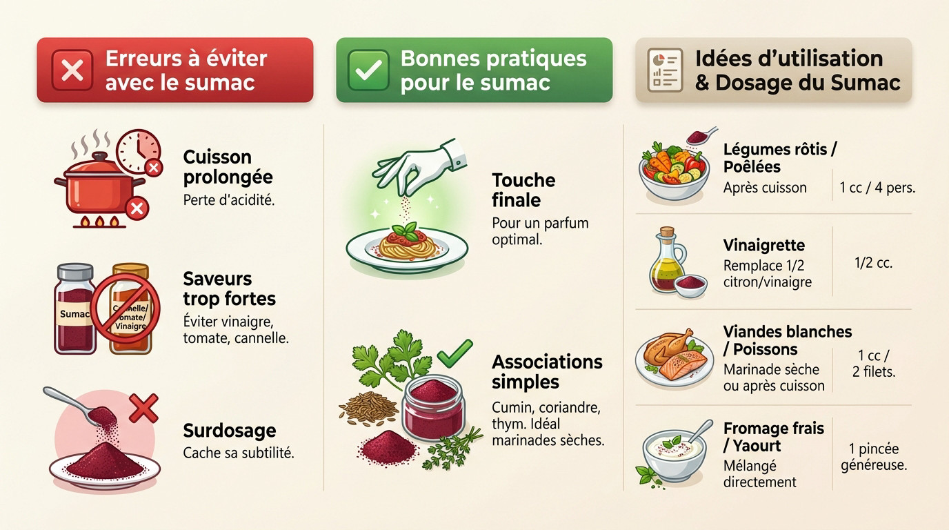 Guide pratique pour utiliser le sumac en cuisine : erreurs à éviter et dosages recommandés