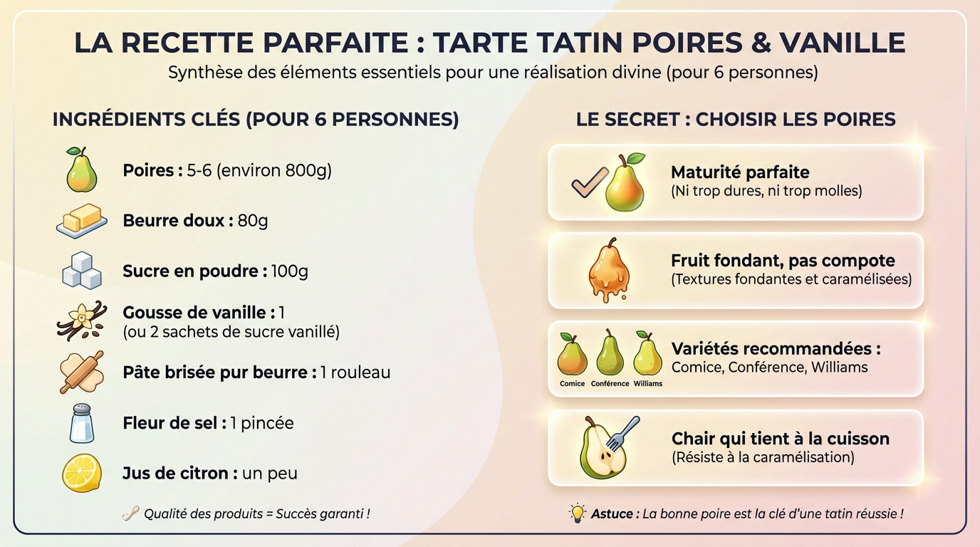 Tarte Tatin aux poires caramélisées et vanille sortant du four