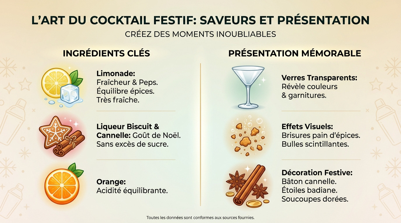 Verres de Christmas Spritz garnis de cannelle et d'orange pour un apéritif de Noël