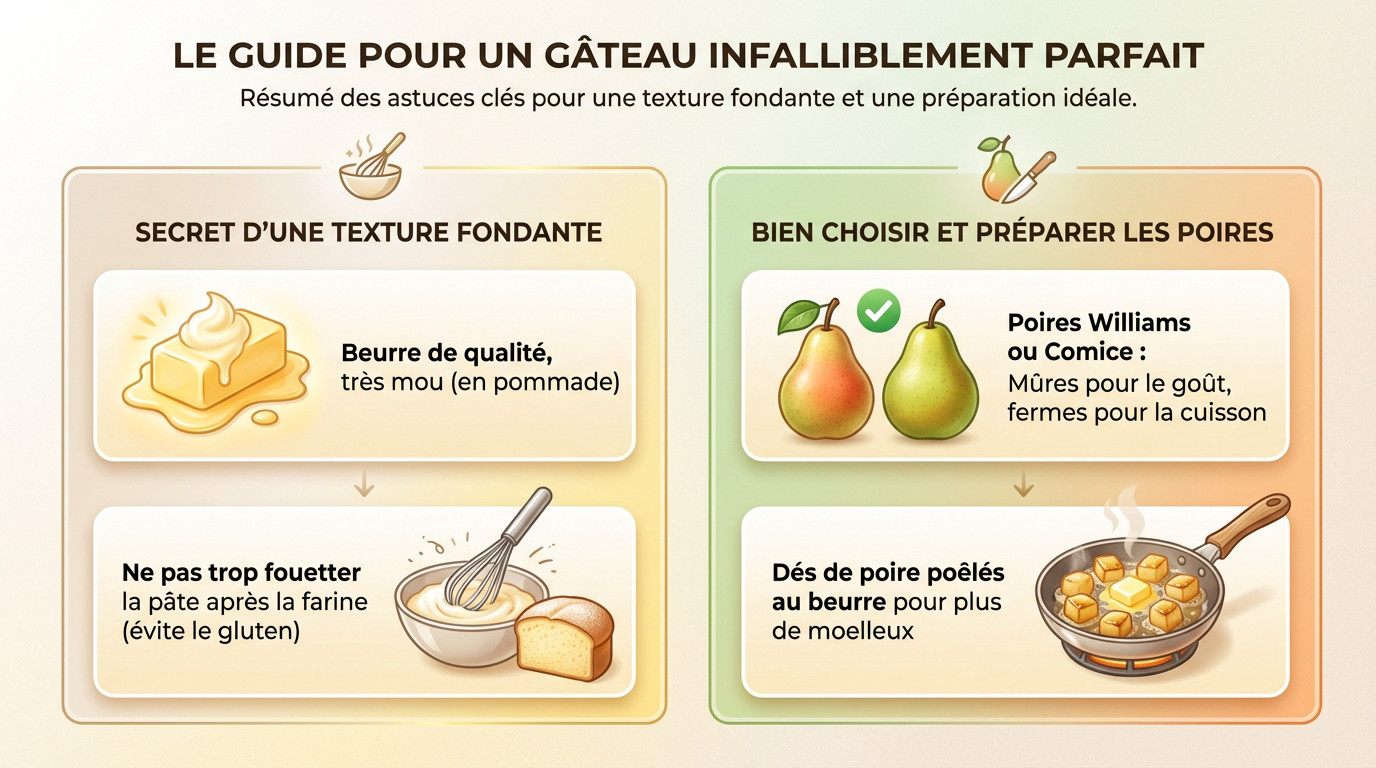 Gâteau poire-amande doré et moelleux à la texture fondante