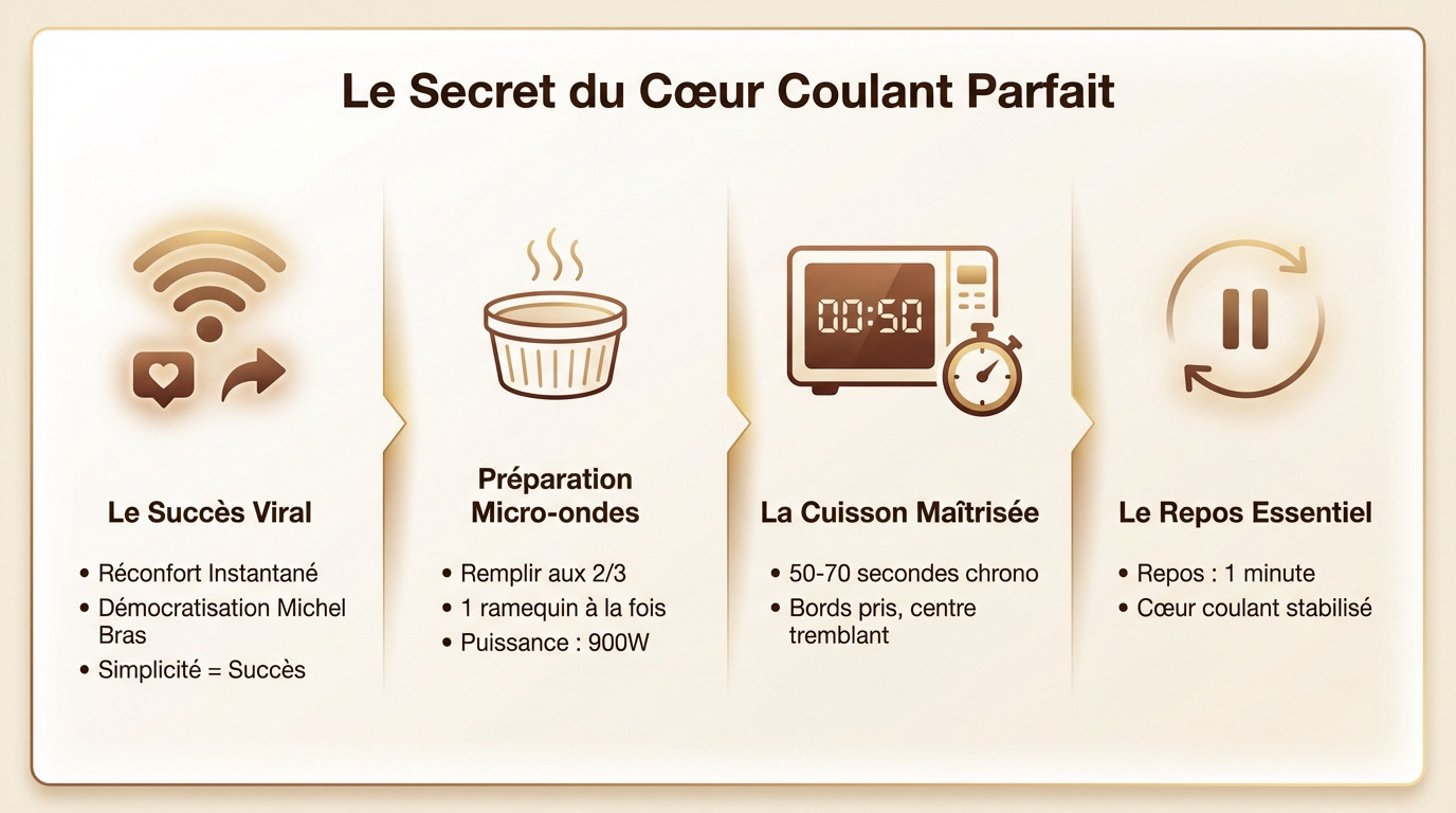 Fondant au chocolat cœur coulant cuit au micro-ondes