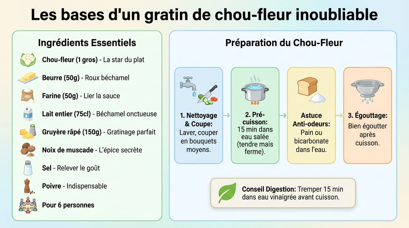 Gratin de chou-fleur doré et crémeux prêt à être dégusté