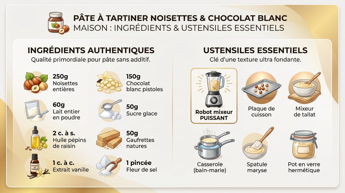 Pot de pâte à tartiner maison onctueuse aux noisettes et chocolat blanc