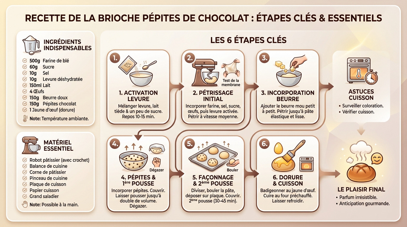 Brioches moelleuses aux pépites de chocolat avec une mie filante sur une grille