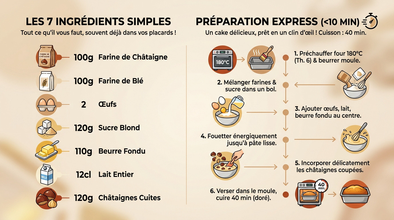 Tranches épaisses d'un cake aux châtaignes moelleux et doré