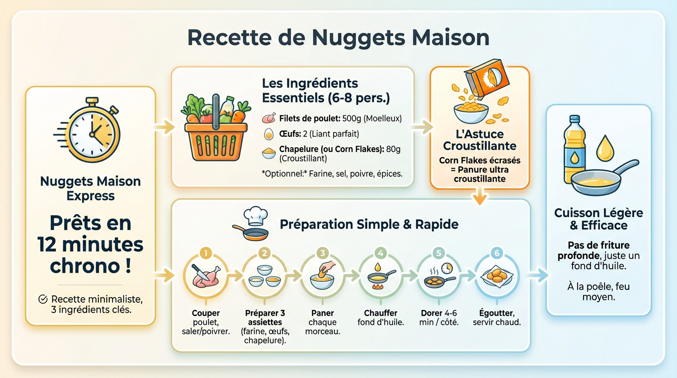 Assiette de nuggets de poulet maison dorés et croustillants