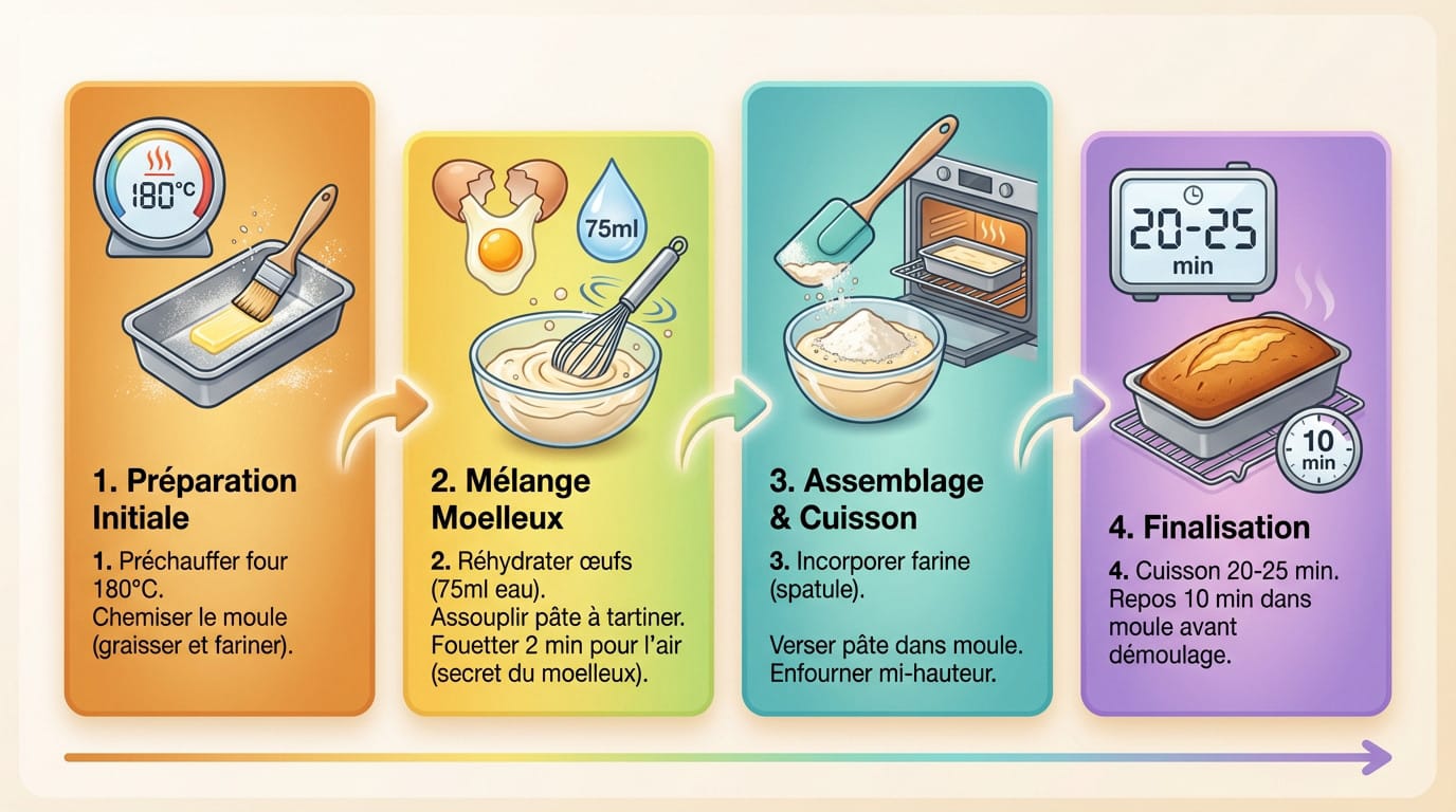 Préparation de la pâte pour le gâteau au chocolat rapide