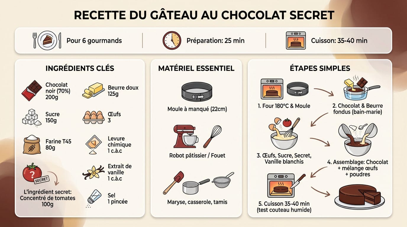 Gâteau au chocolat moelleux et fondant avec son ingrédient secret