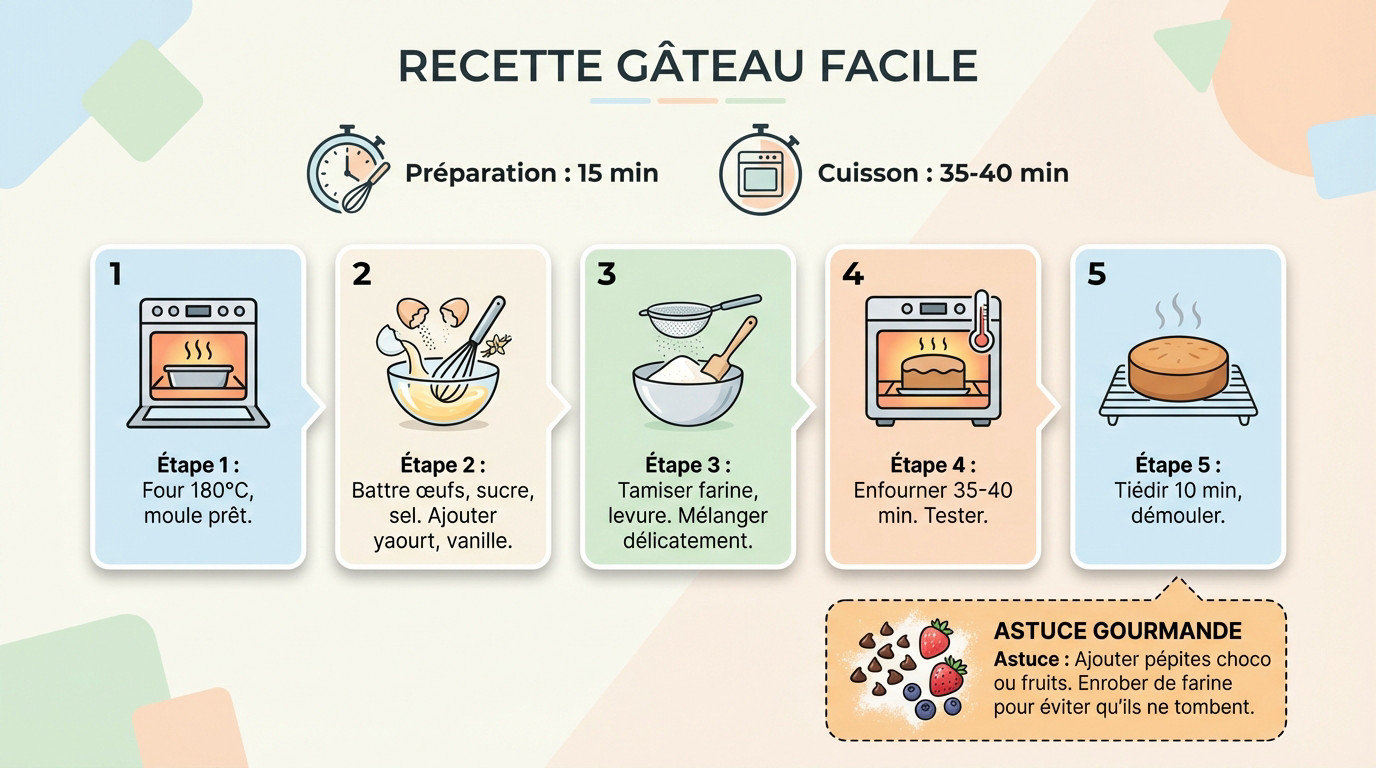 Préparation facile d'un cake moelleux sans beurre étape par étape