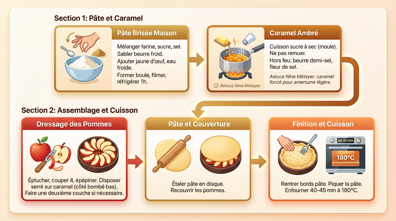 Tarte Tatin dorée et caramélisée selon la recette de Nina Métayer