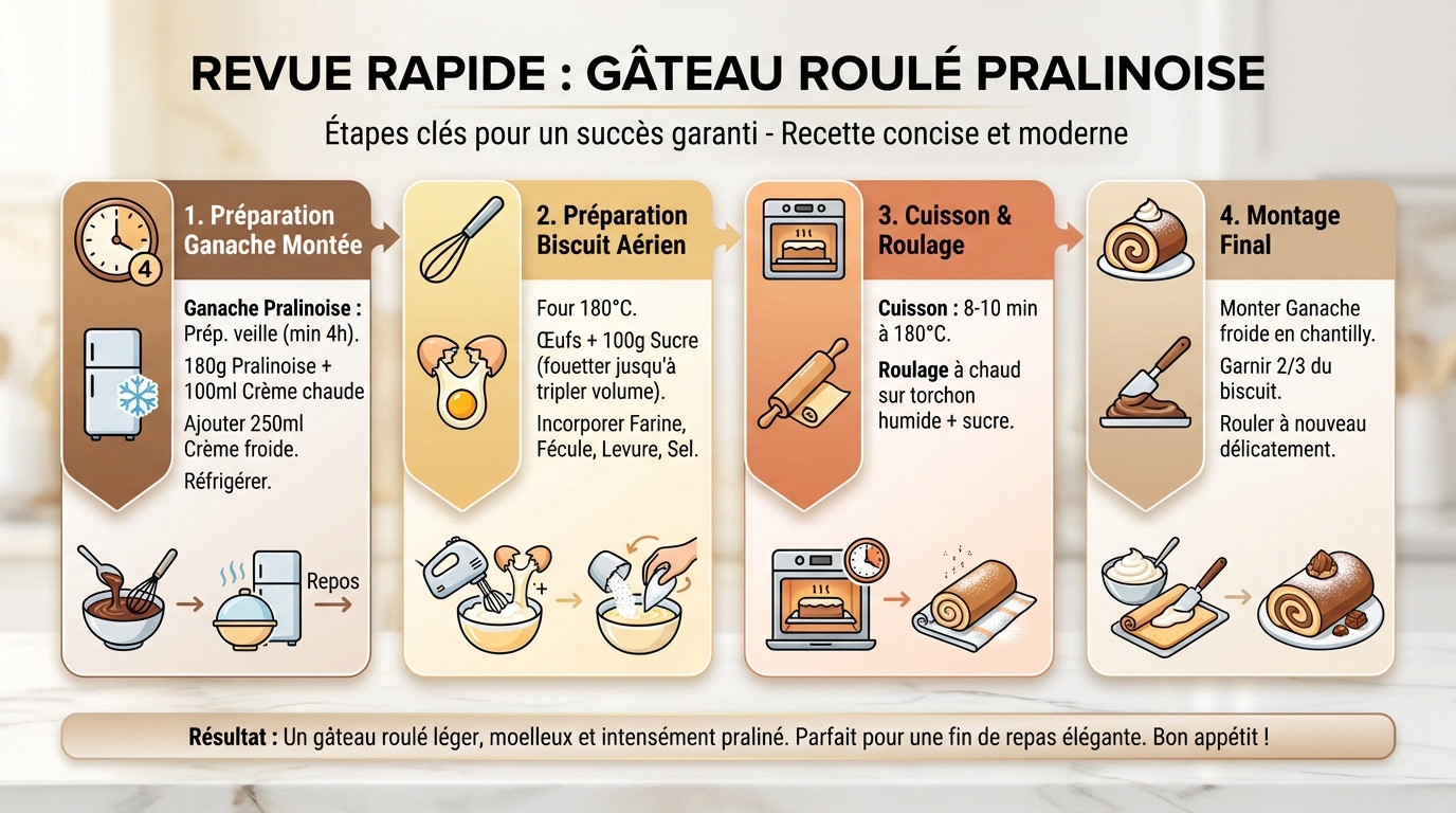 Gâteau roulé à la Pralinoise moelleux et gourmand pour les fêtes