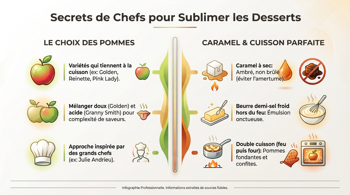 Pommes caramélisées dans une poêle pour une tarte tatin sans pâte réussie