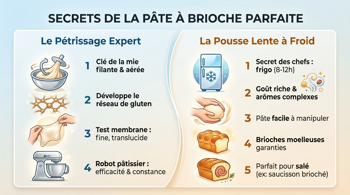 Pâte à brioche élastique passant le test de la membrane