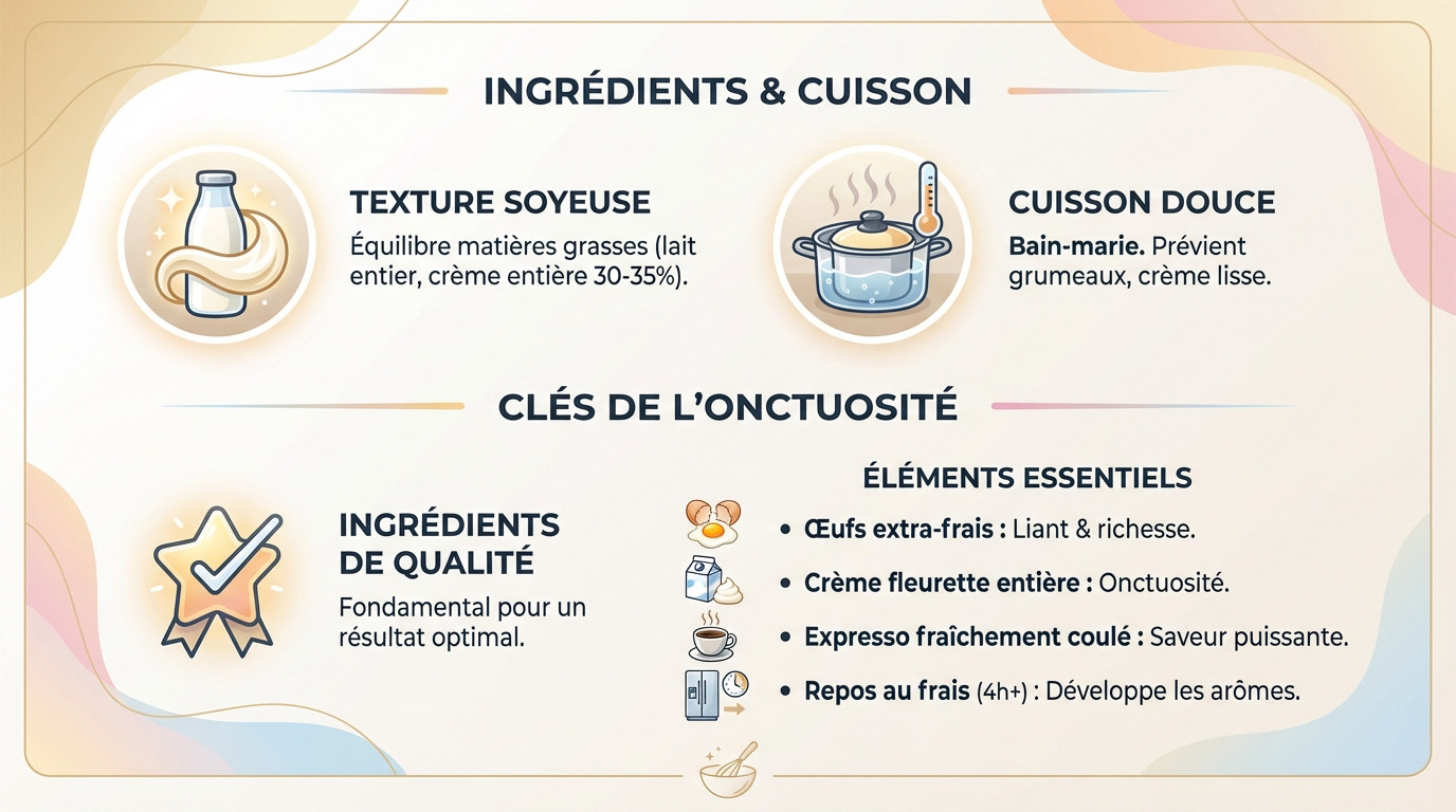 Texture onctueuse d'un petit pot de crème au café fait maison