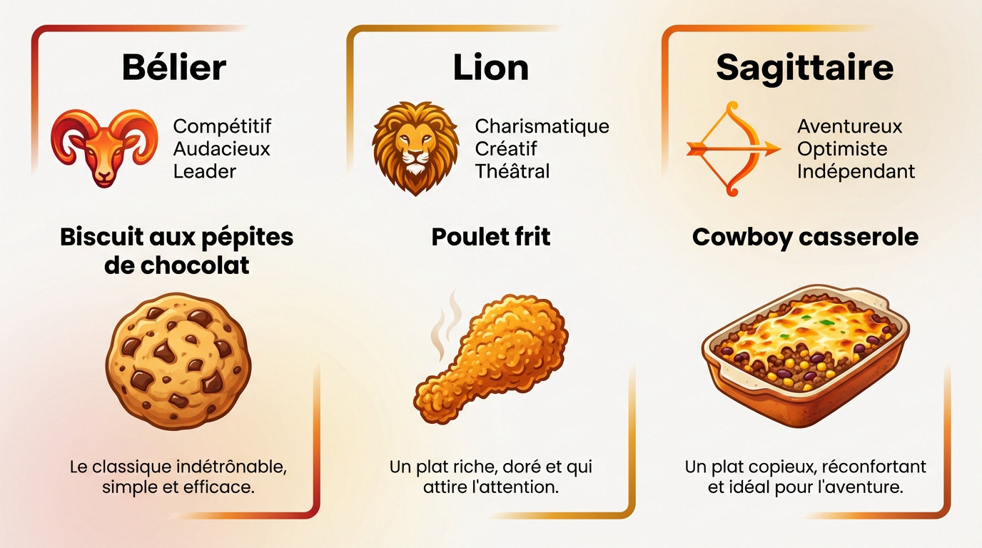 Signes de feu astrologie et plaisirs culinaires : des plats audacieux et réconfortants