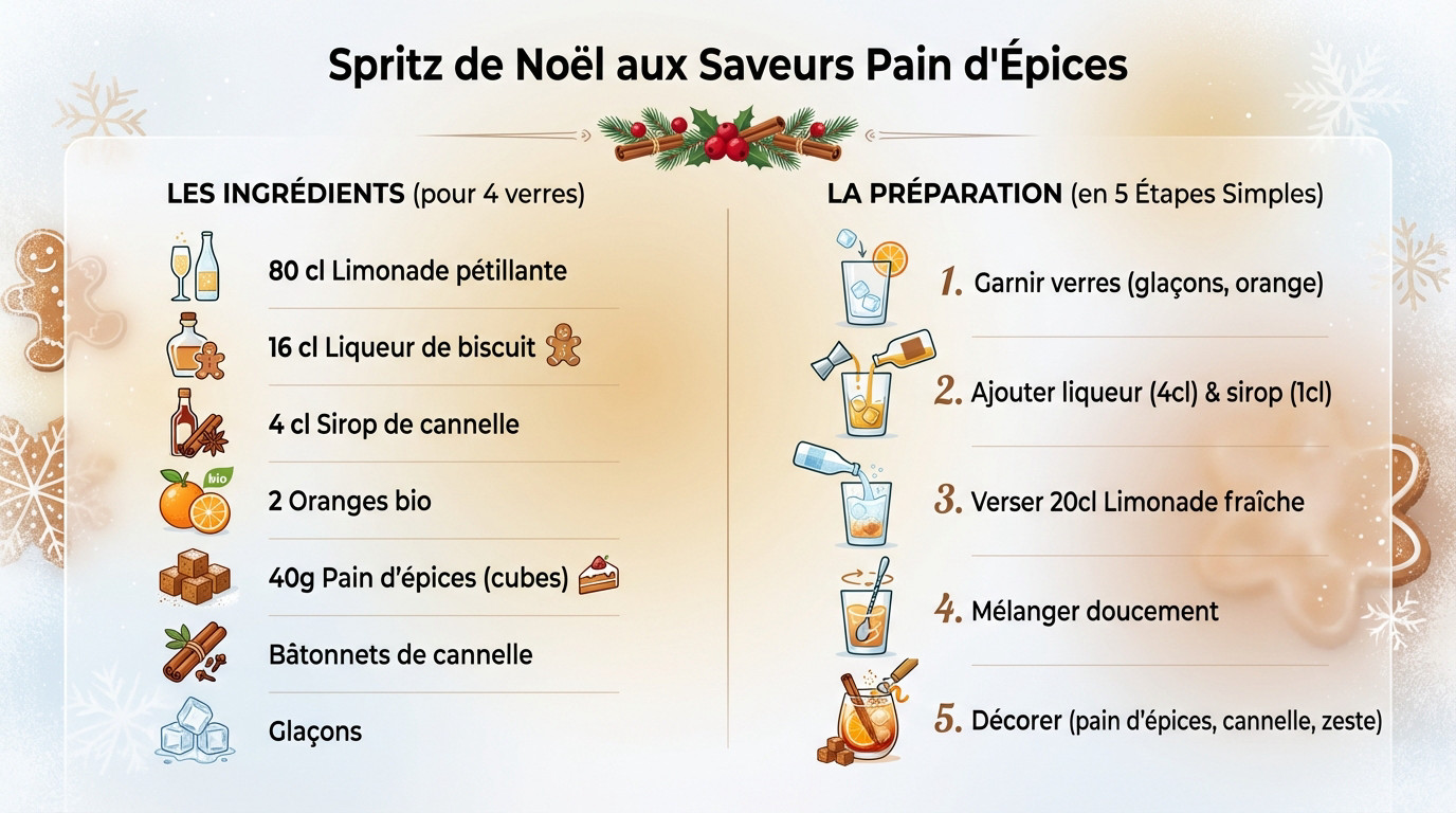 Verres de Christmas Spritz décorés de cannelle et d'orange